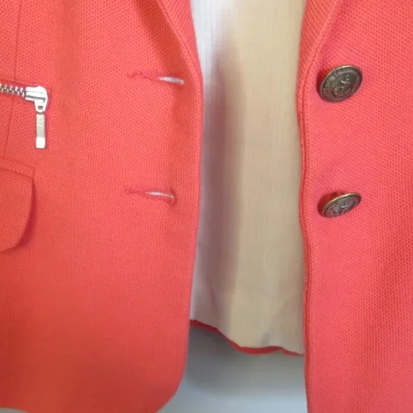 ZARA Petite Rust-Orange Size SMALL Cropped Blazer with Feature Zipper $25 πποΈ. - Picture 4 of 5